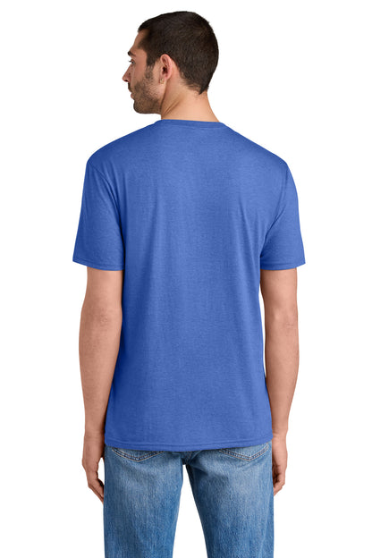 Custom Embroidered District T-Shirts  in Royal Frost