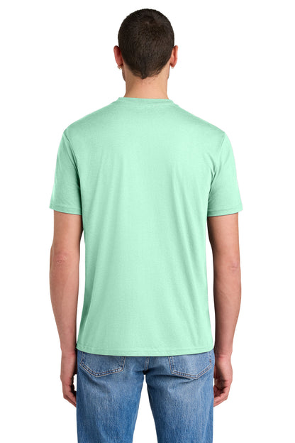Custom Embroidered District T-Shirts  in Sea Mist