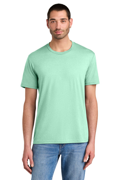 Custom Embroidered District T-Shirts  in Sea Mist