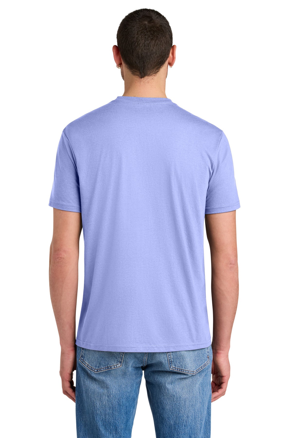 Custom Embroidered District T-Shirts  in Soft Lilac