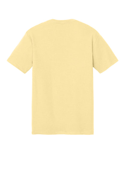 Custom Embroidered District T-Shirts  in Soft Yellow