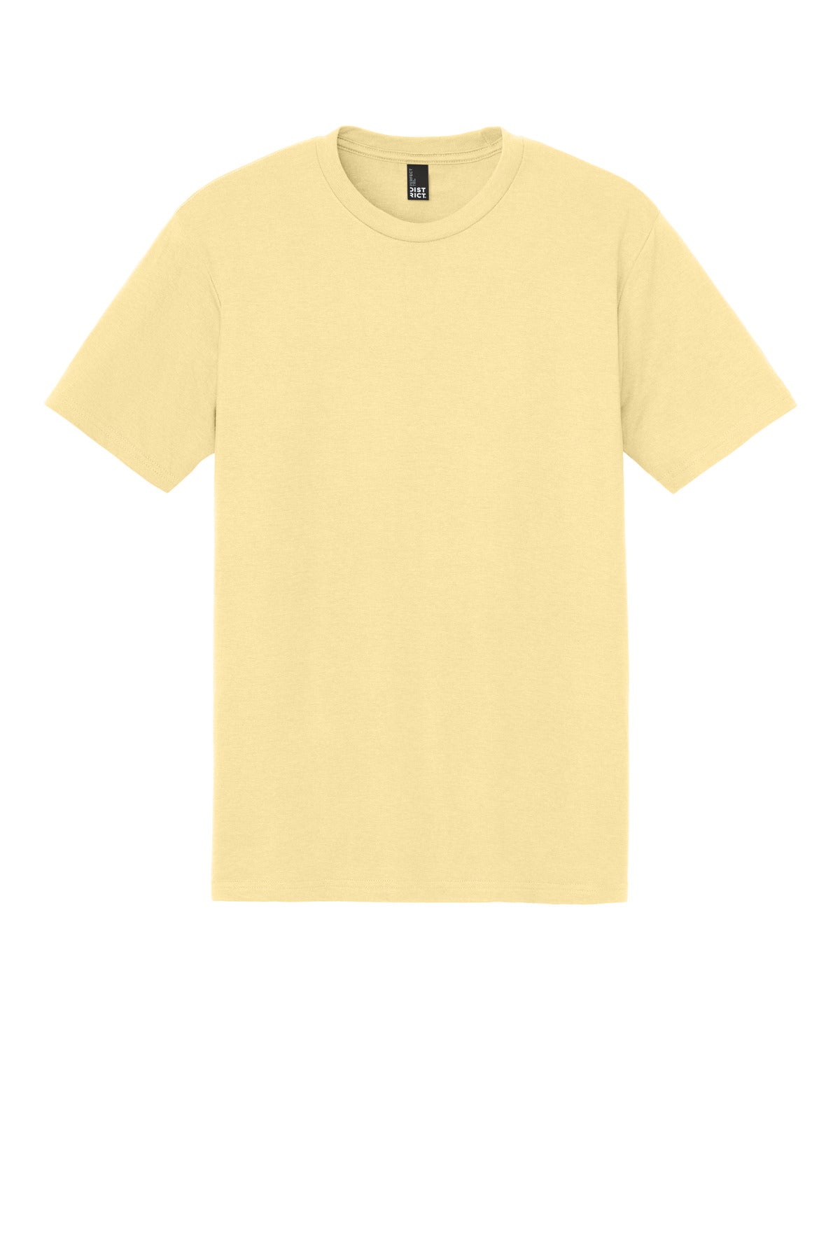 Custom Embroidered District T-Shirts  in Soft Yellow