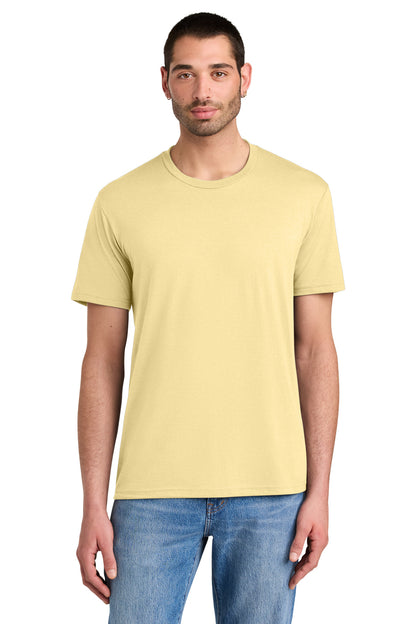 Custom Embroidered District T-Shirts  in Soft Yellow