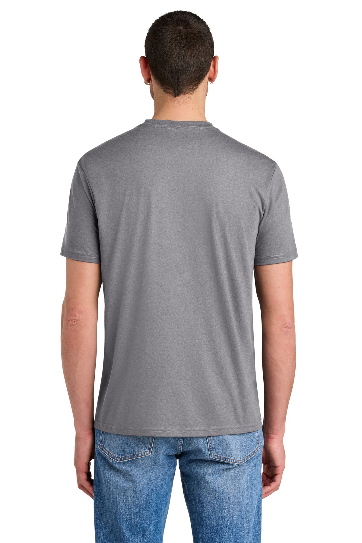 Custom Embroidered District T-Shirts  in Storm Cloud