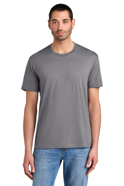 Custom Embroidered District T-Shirts  in Storm Cloud