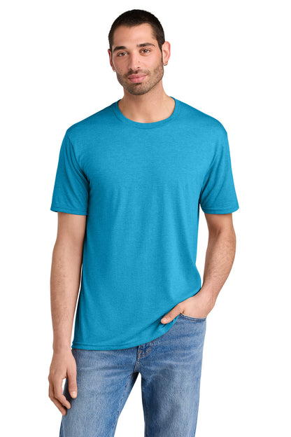 Custom Embroidered District T-Shirts  in Turquoise Frost
