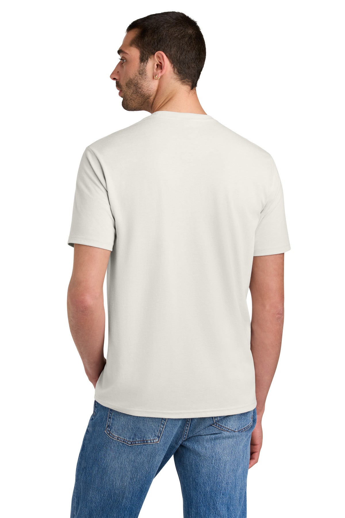 Custom Embroidered District T-Shirts  in White Smoke
