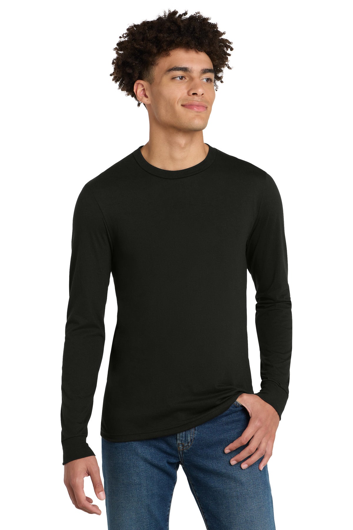 Custom Embroidered District T-Shirts  in Black