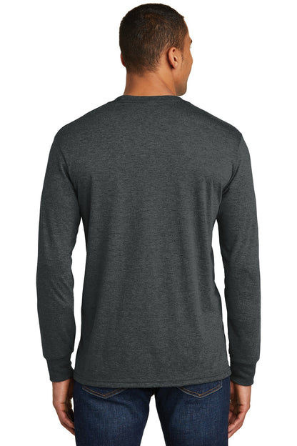 Custom Embroidered District Perfect Tri Long Sleeve Tee . DM132,Black Frost