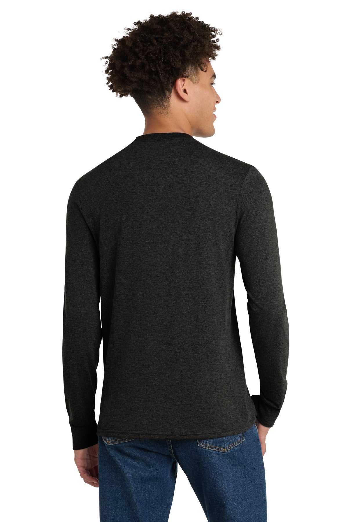 Custom Embroidered District T-Shirts  in Black Frost