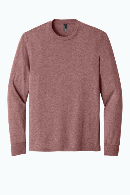 Custom Embroidered District T-Shirts  in Blush Frost