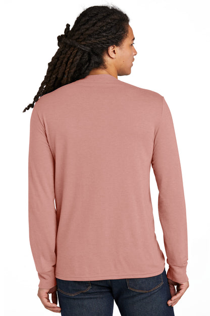 Custom Embroidered District Perfect Tri Long Sleeve Tee . DM132,Blush Frost