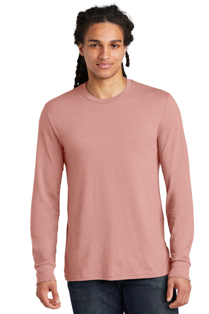 Custom Embroidered District T-Shirts  in Blush Frost