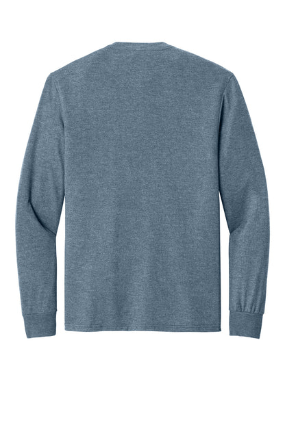 Custom Embroidered District T-Shirts  in Flint Blue Heather