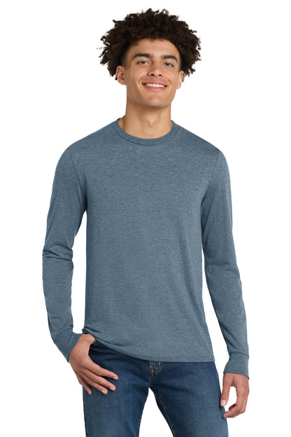 Custom Embroidered District T-Shirts  in Flint Blue Heather