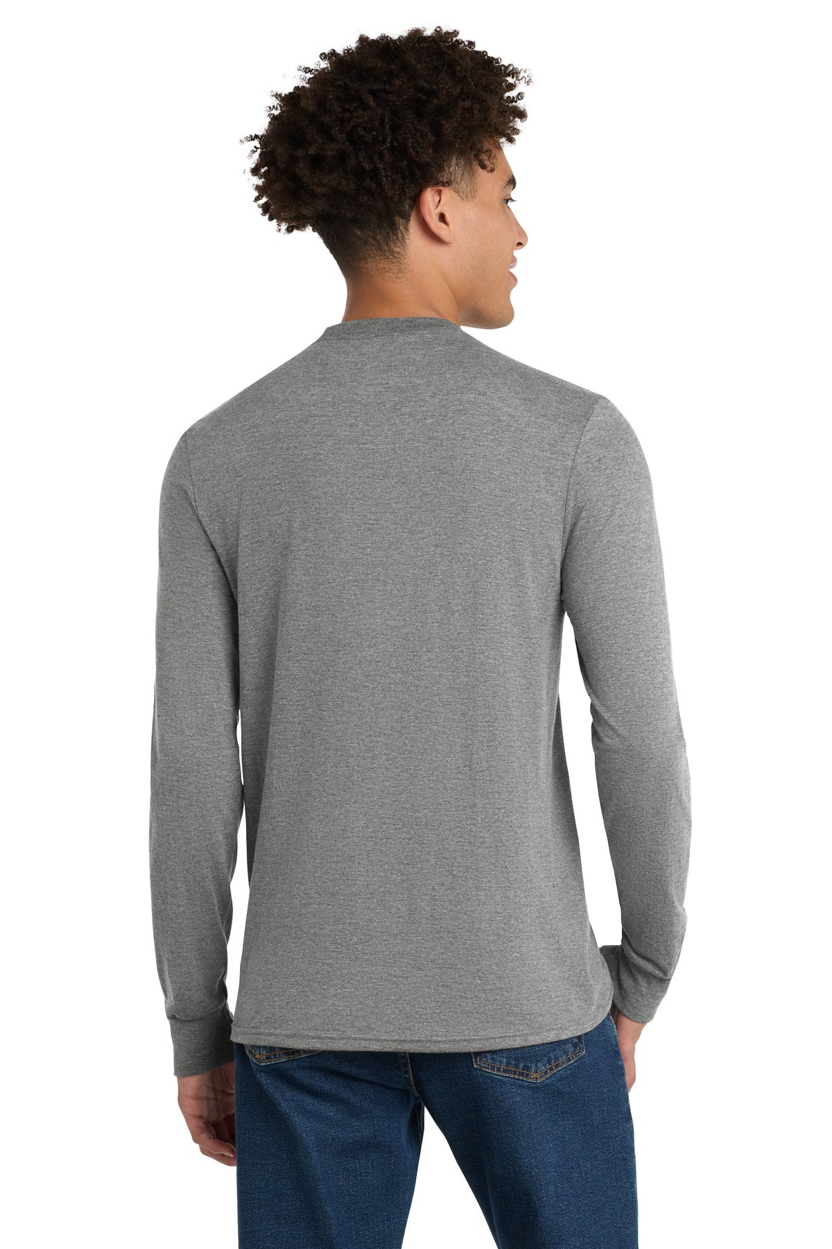 Custom Embroidered District T-Shirts  in Grey Frost