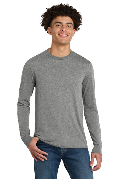 Custom Embroidered District T-Shirts  in Grey Frost
