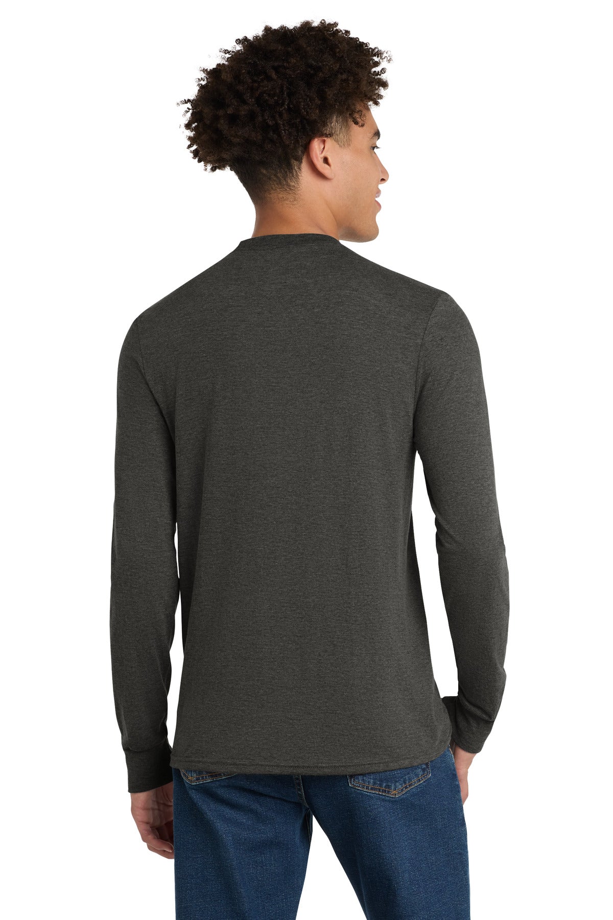 Custom Embroidered District T-Shirts  in Heathered Charcoal