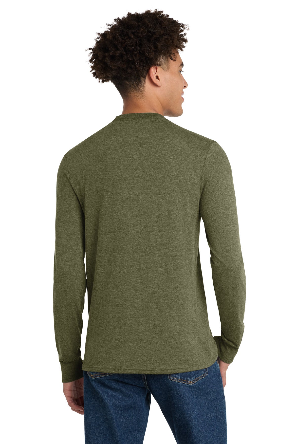 Custom Embroidered District T-Shirts  in Military Green Frost