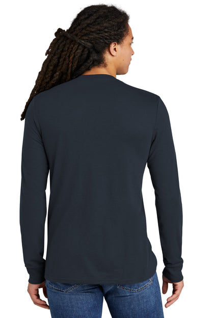 Custom Embroidered District Perfect Tri Long Sleeve Tee . DM132,New Navy