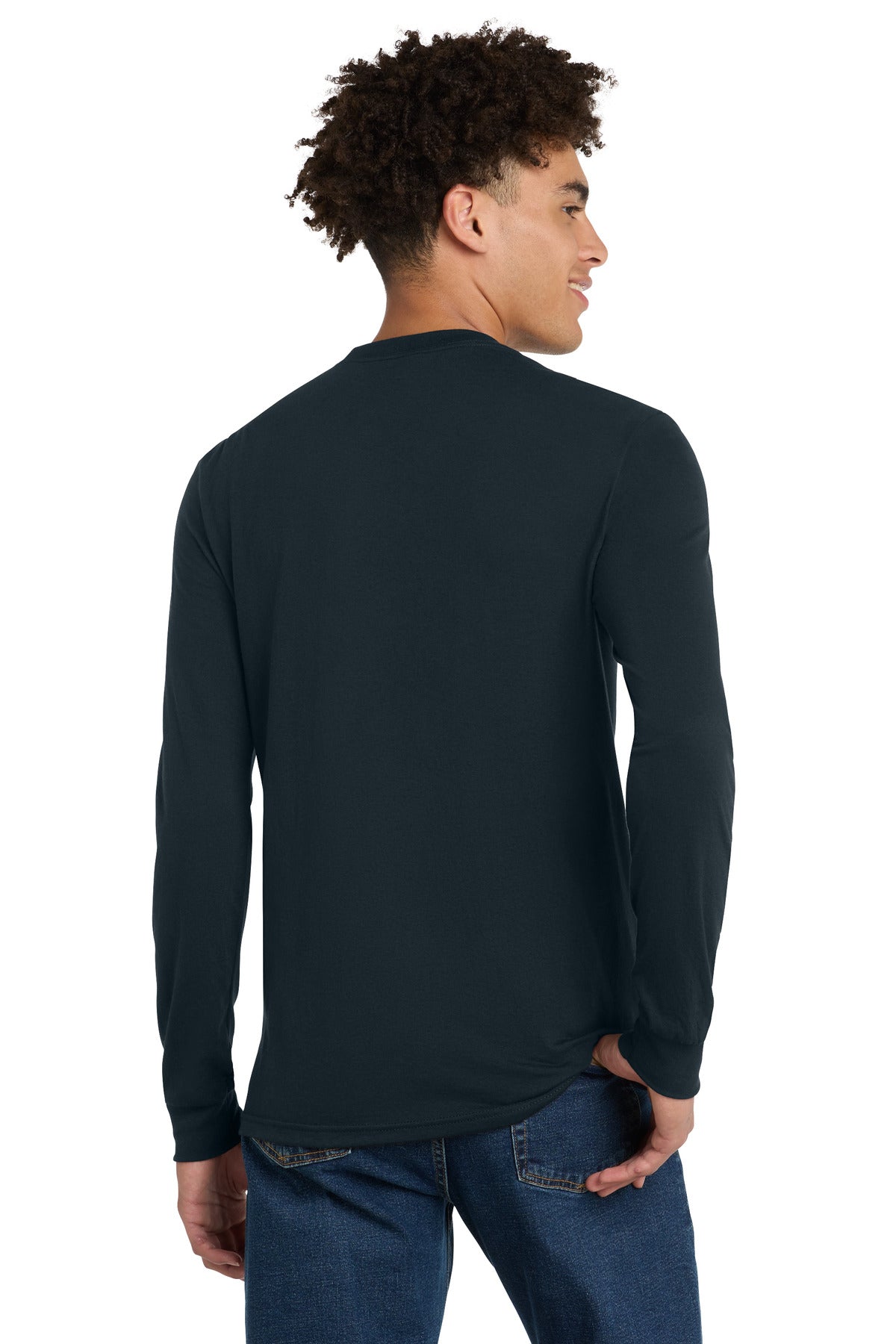 Custom Embroidered District T-Shirts  in New Navy