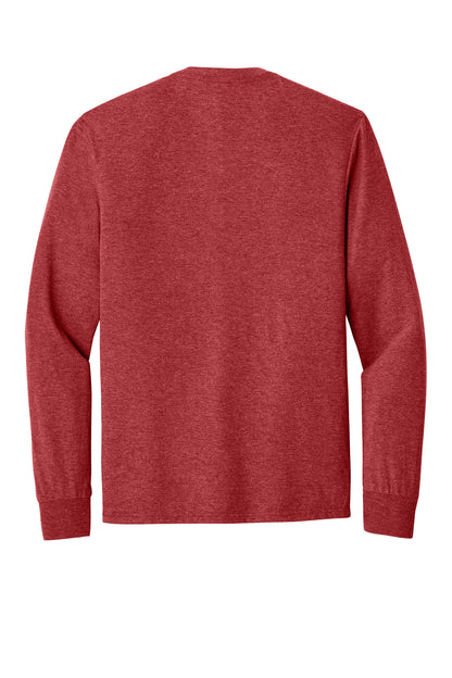Custom Embroidered District T-Shirts  in Red Frost