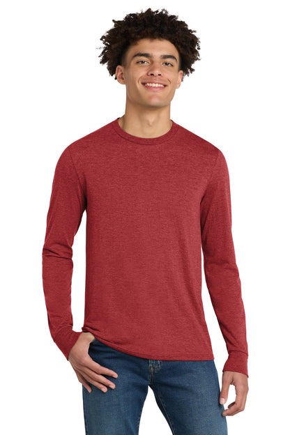 Custom Embroidered District T-Shirts  in Red Frost