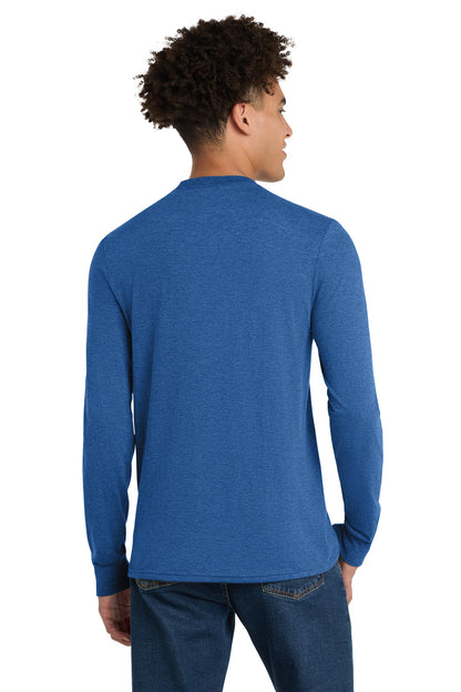 Custom Embroidered District T-Shirts  in Royal Frost