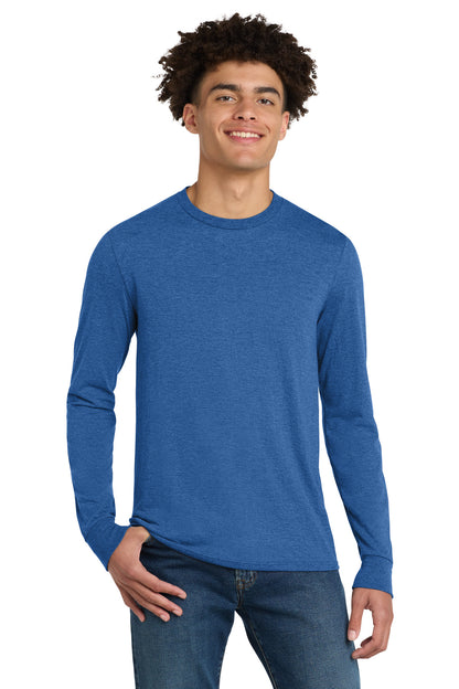 Custom Embroidered District T-Shirts  in Royal Frost