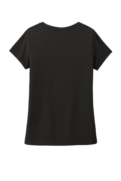 District Women's Perfect Tri V-Neck Tee. DM1350L Black