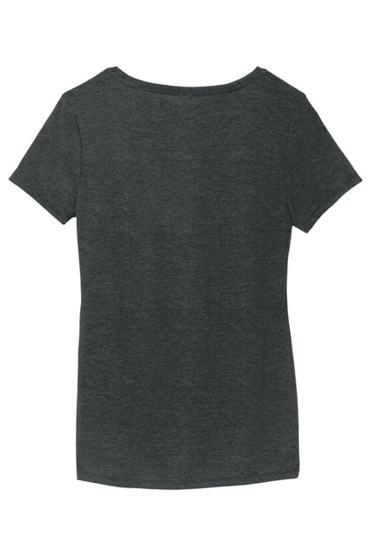 District Women's Perfect Tri V-Neck Tee. DM1350L Black Frost