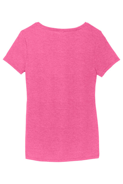 District Women's Perfect Tri V-Neck Tee. DM1350L Fuchsia Frost