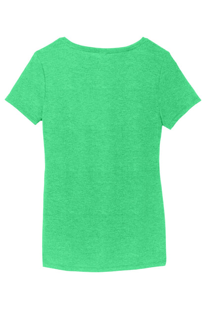 District Women's Perfect Tri V-Neck Tee. DM1350L Green Frost