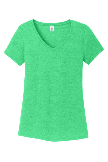 District Women's Perfect Tri V-Neck Tee. DM1350L Green Frost