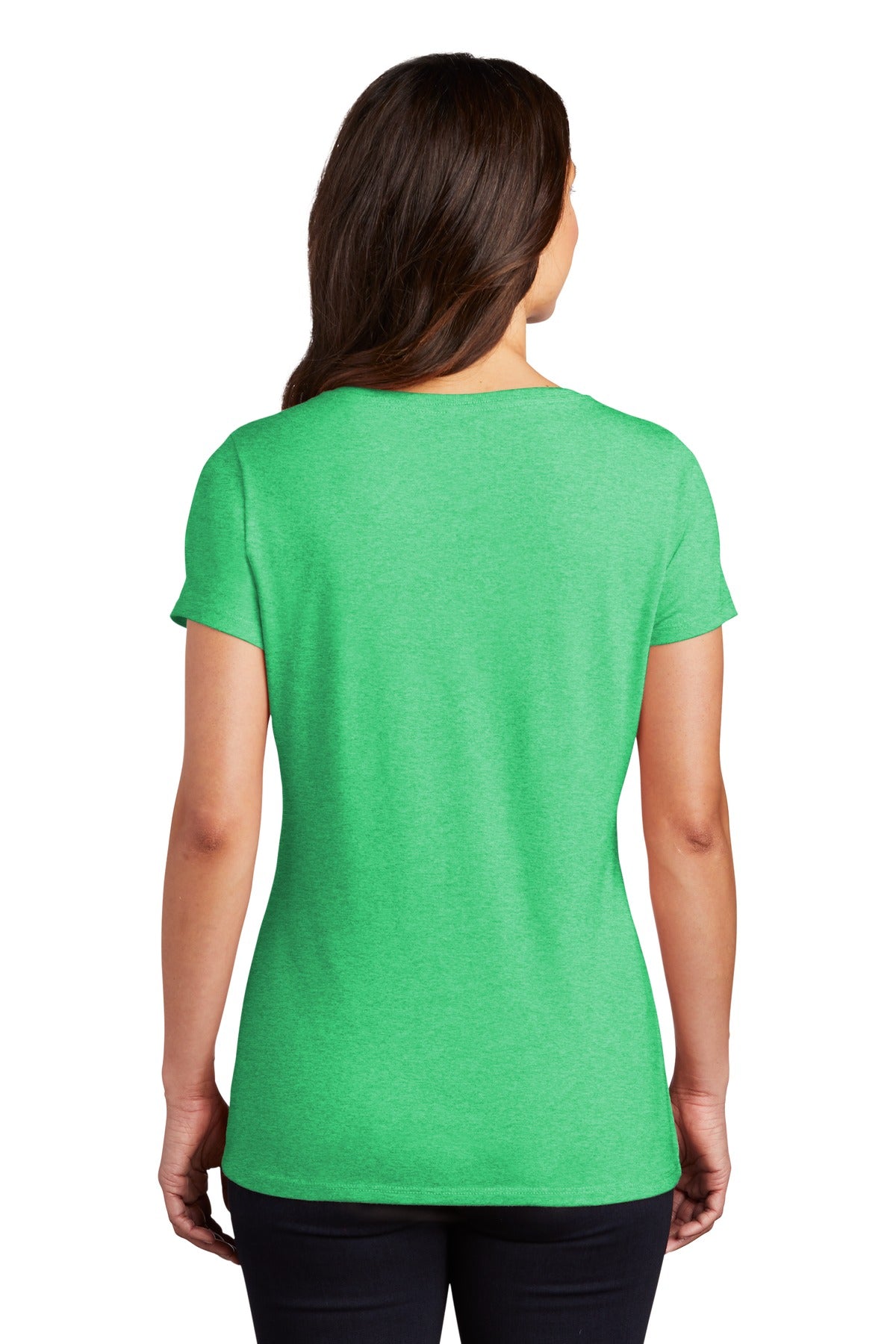 Custom Embroidered District Women's Perfect Tri V-Neck Tee. DM1350L,Green Frost
