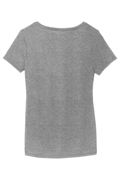District Women's Perfect Tri V-Neck Tee. DM1350L Grey Frost