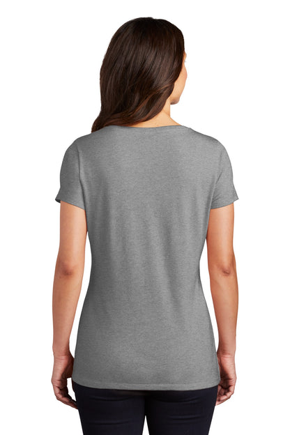 Custom Embroidered District Women's Perfect Tri V-Neck Tee. DM1350L,Grey Frost