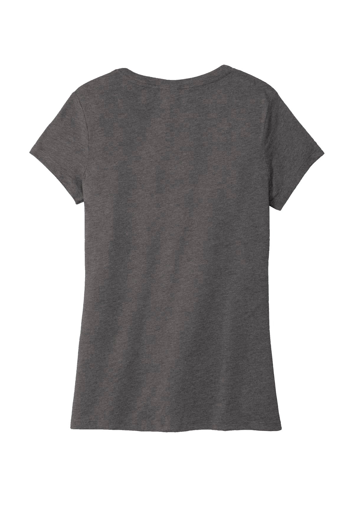 District Women's Perfect Tri V-Neck Tee. DM1350L Heathered Charcoal