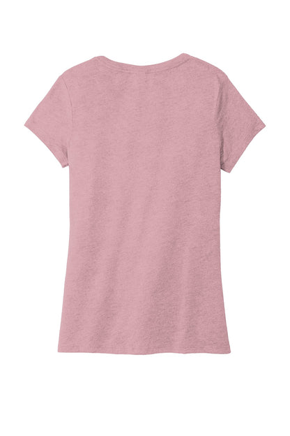 District Women's Perfect Tri V-Neck Tee. DM1350L Heathered Lavender