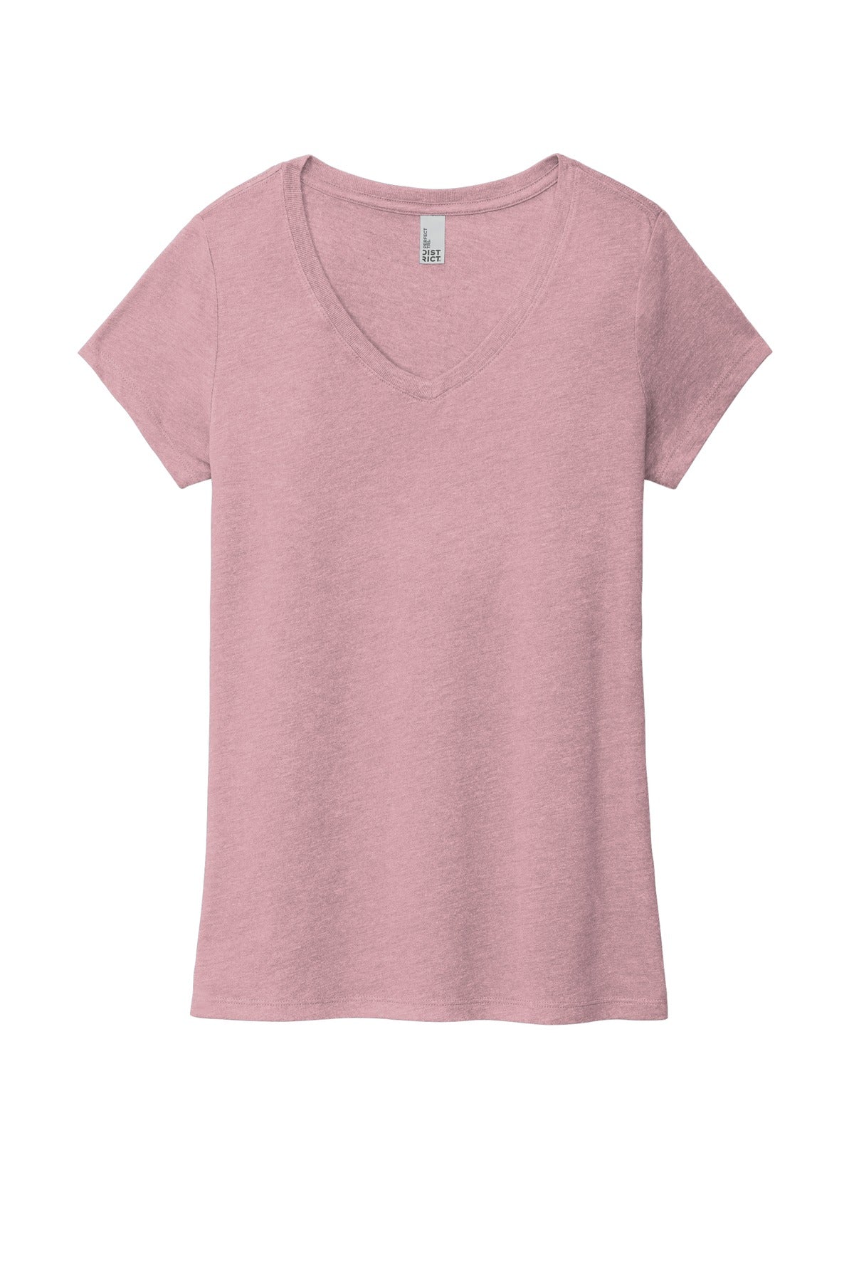 District Women's Perfect Tri V-Neck Tee. DM1350L Heathered Lavender