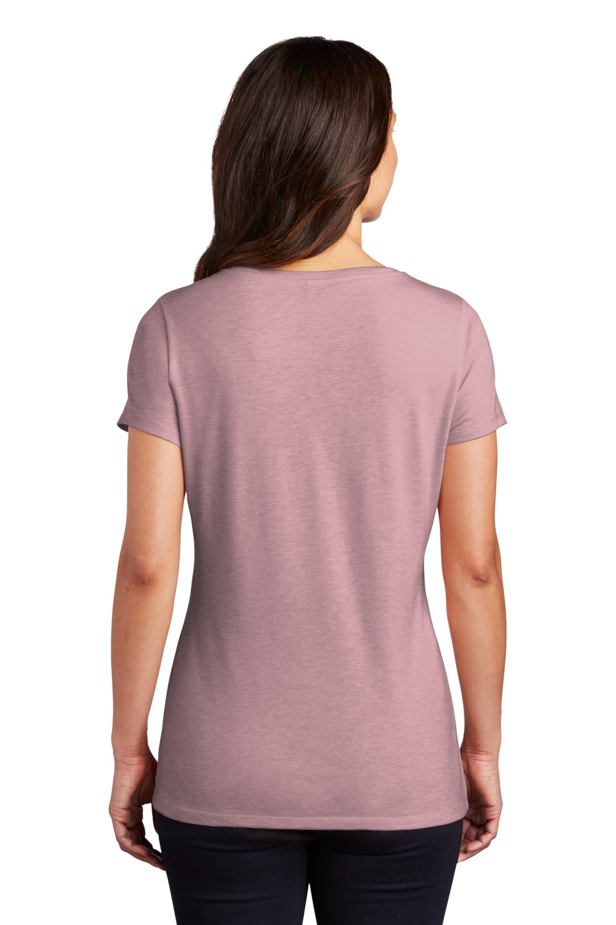 Custom Embroidered District Women's Perfect Tri V-Neck Tee. DM1350L,Heathered Lavender