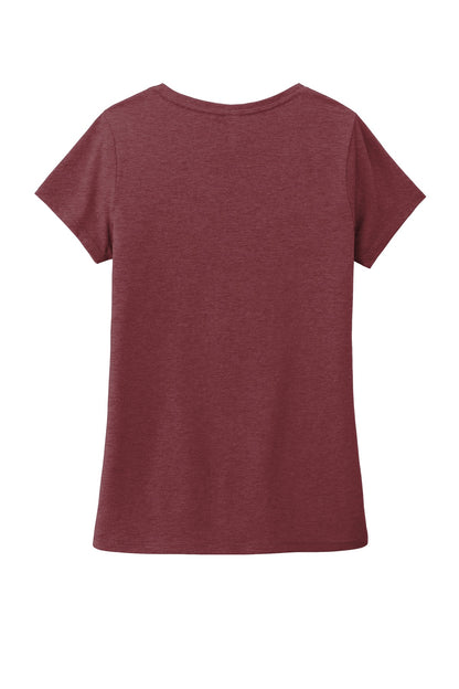 District Women's Perfect Tri V-Neck Tee. DM1350L Maroon Frost
