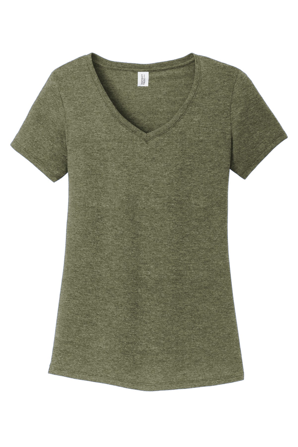 District Women's Perfect Tri V-Neck Tee. DM1350L Military Green Frost