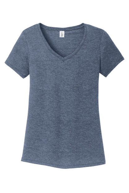District Women's Perfect Tri V-Neck Tee. DM1350L Navy Frost
