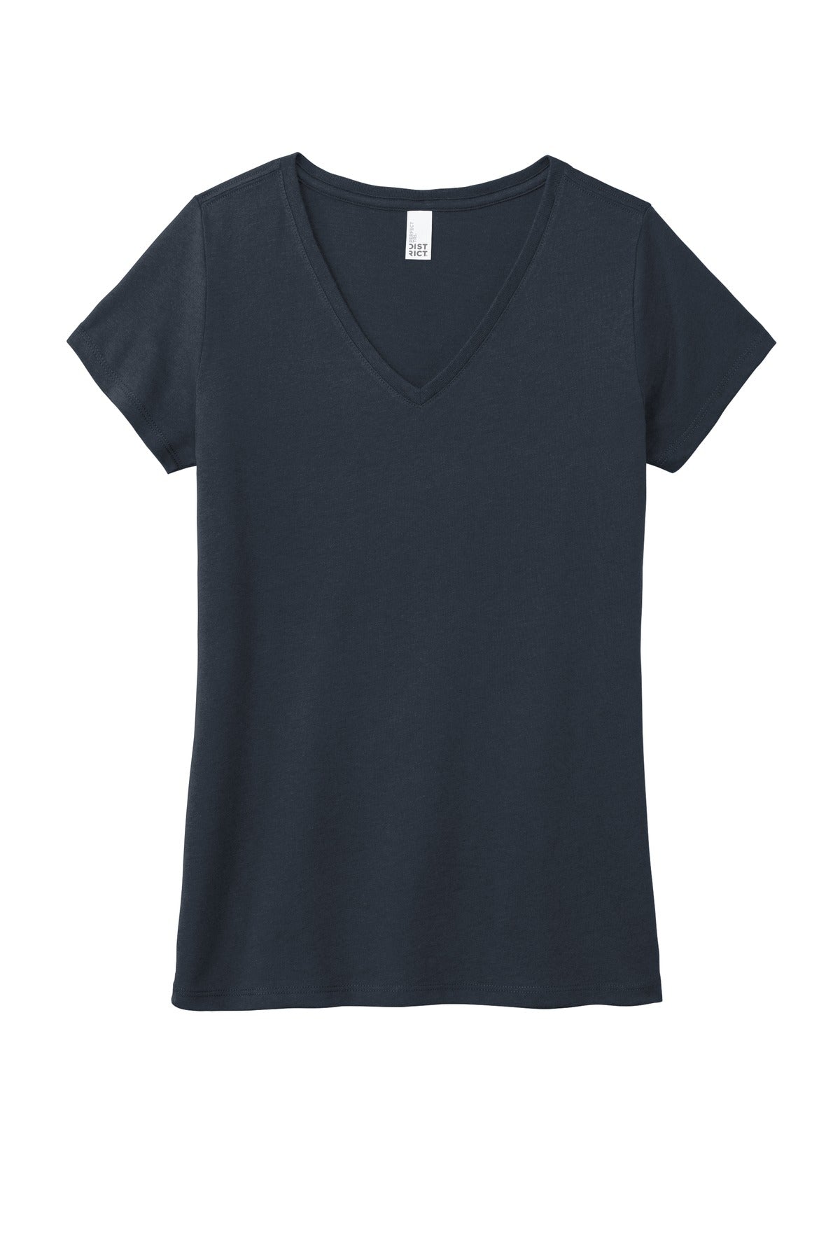 District Women's Perfect Tri V-Neck Tee. DM1350L New Navy