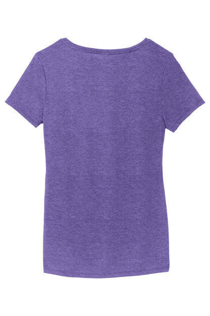 District Women's Perfect Tri V-Neck Tee. DM1350L Purple Frost