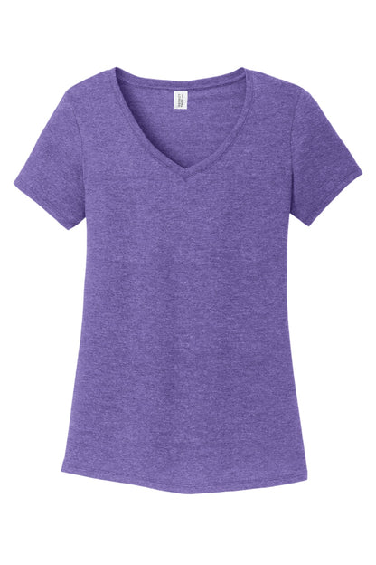 District Women's Perfect Tri V-Neck Tee. DM1350L Purple Frost