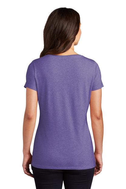 Custom Embroidered District Women's Perfect Tri V-Neck Tee. DM1350L,Purple Frost