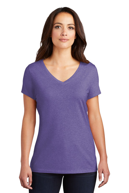 District Women's Perfect Tri V-Neck Tee. DM1350L Purple Frost