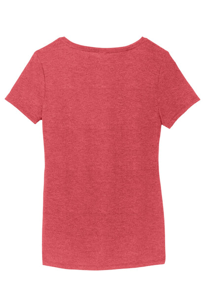 District Women's Perfect Tri V-Neck Tee. DM1350L Red Frost